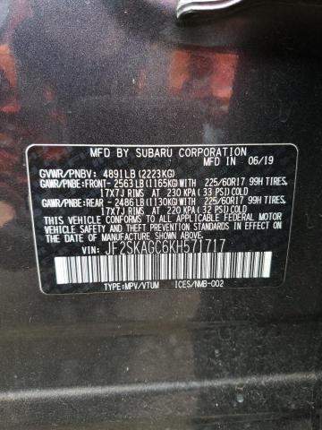 Photo 12 VIN: JF2SKAGC6KH571717 - SUBARU FORESTER P 