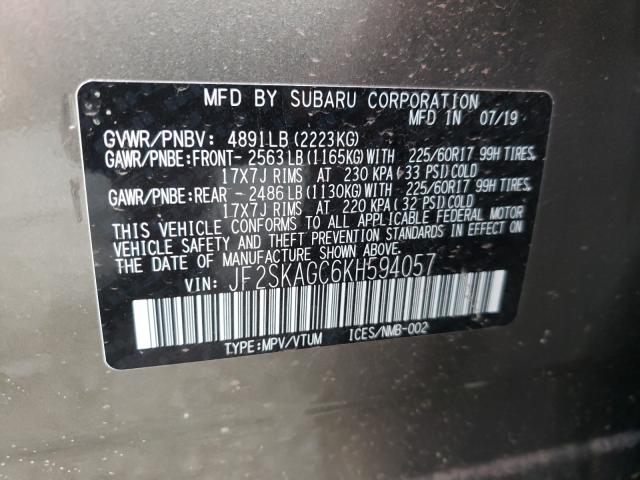 Photo 9 VIN: JF2SKAGC6KH594057 - SUBARU FORESTER P 