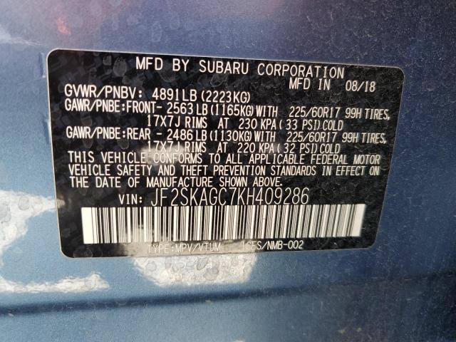 Photo 12 VIN: JF2SKAGC7KH409286 - SUBARU FORESTER P 