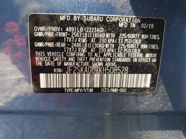 Photo 13 VIN: JF2SKAGC7KH508528 - SUBARU FORESTER P 