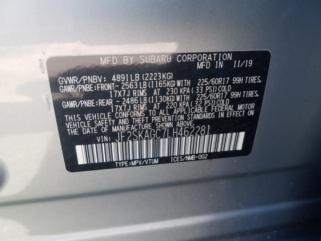 Photo 9 VIN: JF2SKAGC7LH462281 - SUBARU FORESTER P 