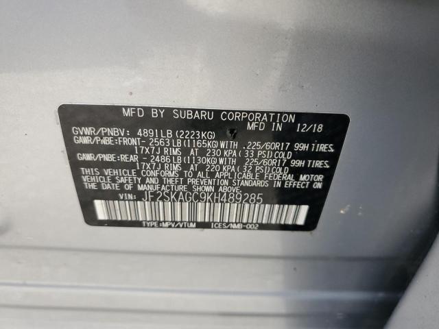 Photo 12 VIN: JF2SKAGC9KH489285 - SUBARU FORESTER P 