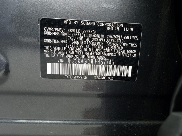 Photo 9 VIN: JF2SKAGC9LH457745 - SUBARU FORESTER P 