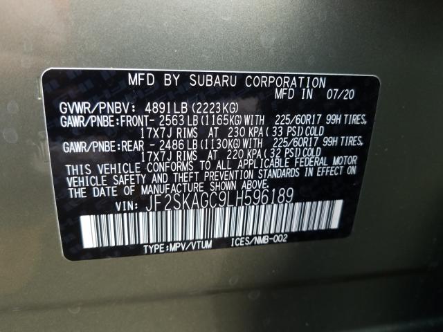 Photo 9 VIN: JF2SKAGC9LH596189 - SUBARU FORESTER 