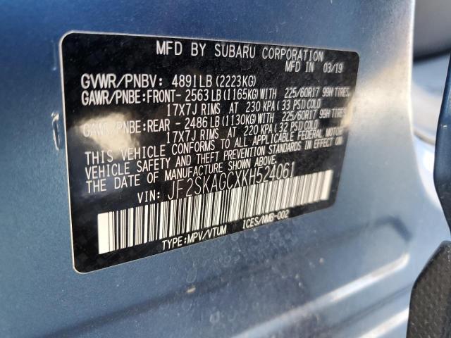 Photo 11 VIN: JF2SKAGCXKH524061 - SUBARU FORESTER P 