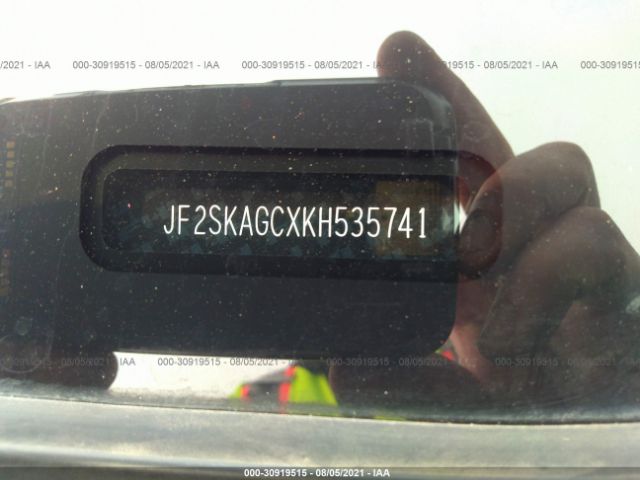 Photo 8 VIN: JF2SKAGCXKH535741 - SUBARU FORESTER 