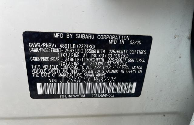 Photo 9 VIN: JF2SKAGCXLH532324 - SUBARU FORESTER P 