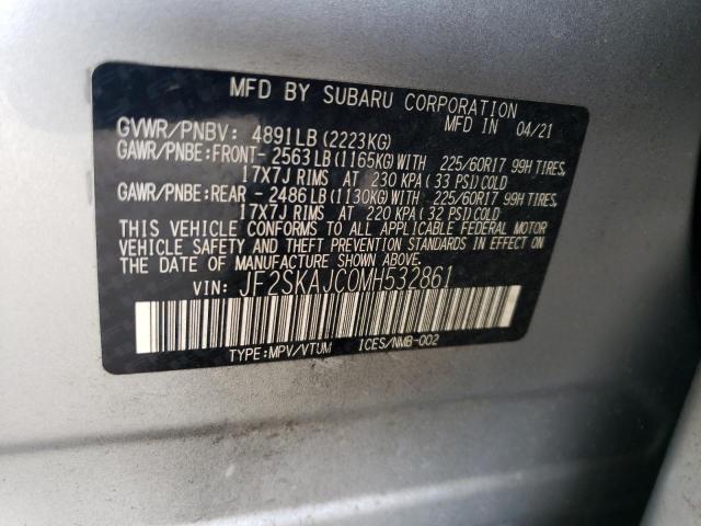 Photo 11 VIN: JF2SKAJC0MH532861 - SUBARU FORESTER 