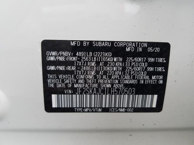 Photo 9 VIN: JF2SKAJC1LH570503 - SUBARU FORESTER 