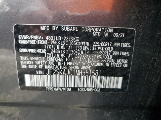 Photo 12 VIN: JF2SKAJC1MH551581 - SUBARU FORESTER 