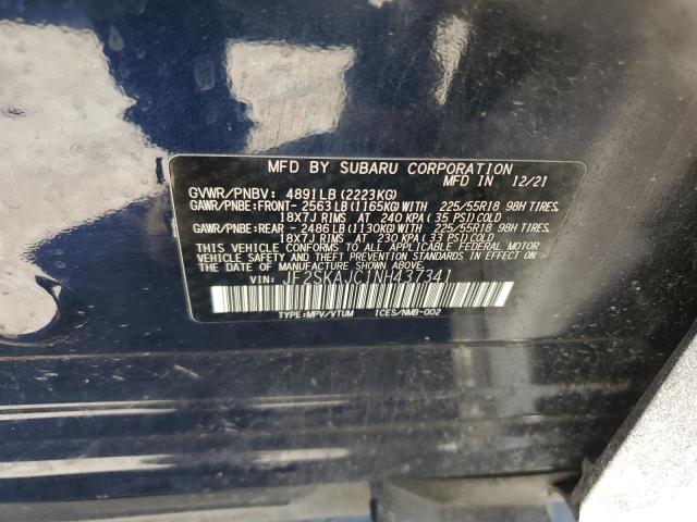 Photo 11 VIN: JF2SKAJC1NH437341 - SUBARU FORESTER 