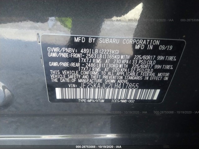 Photo 8 VIN: JF2SKAJC2LH417855 - SUBARU FORESTER 