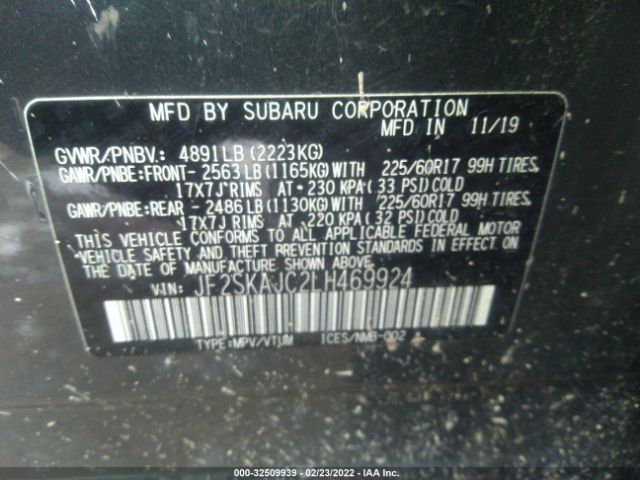 Photo 8 VIN: JF2SKAJC2LH469924 - SUBARU FORESTER 