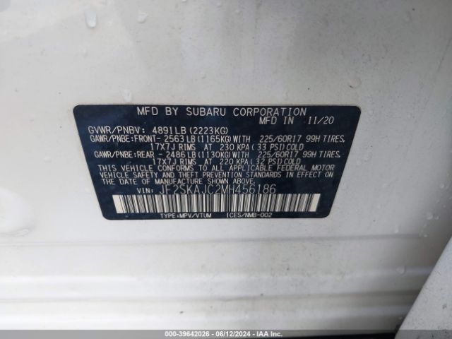 Photo 8 VIN: JF2SKAJC2MH456186 - SUBARU FORESTER 