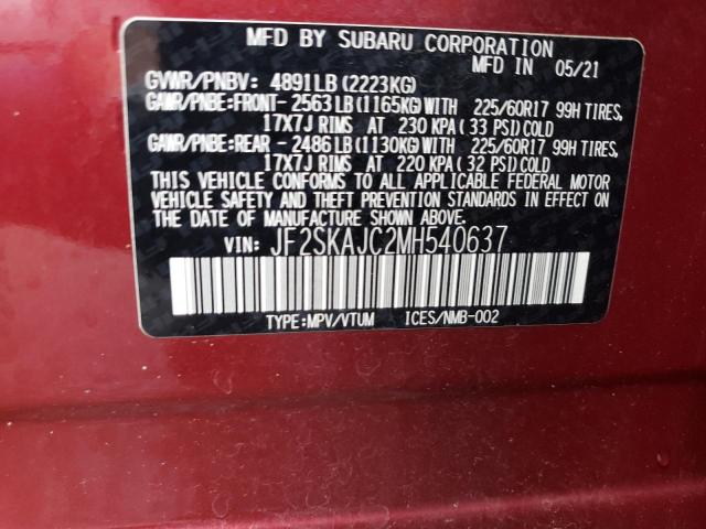 Photo 13 VIN: JF2SKAJC2MH540637 - SUBARU FORESTER 