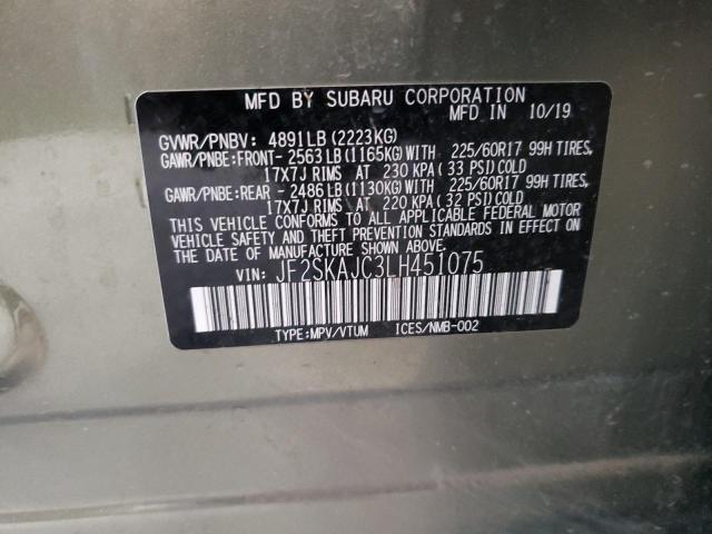 Photo 9 VIN: JF2SKAJC3LH451075 - SUBARU FORESTER P 