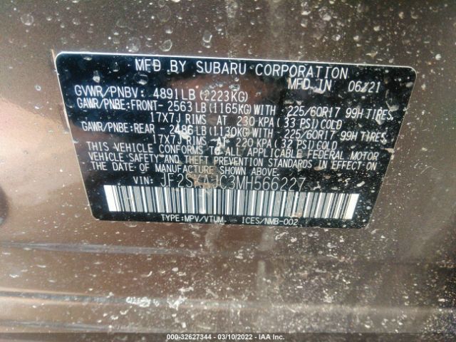 Photo 8 VIN: JF2SKAJC3MH566227 - SUBARU FORESTER 