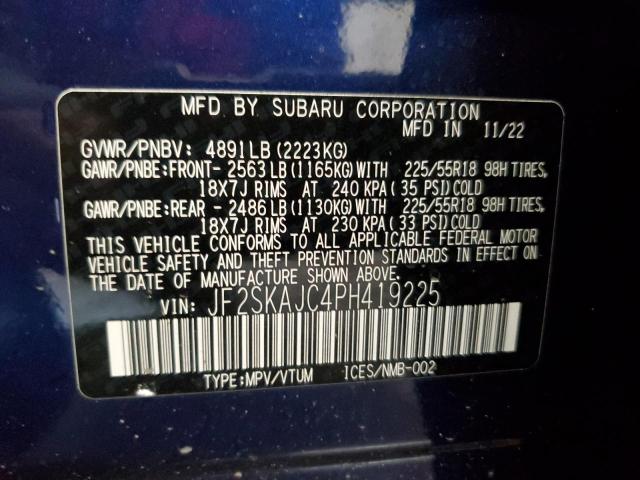 Photo 12 VIN: JF2SKAJC4PH419225 - SUBARU FORESTER 