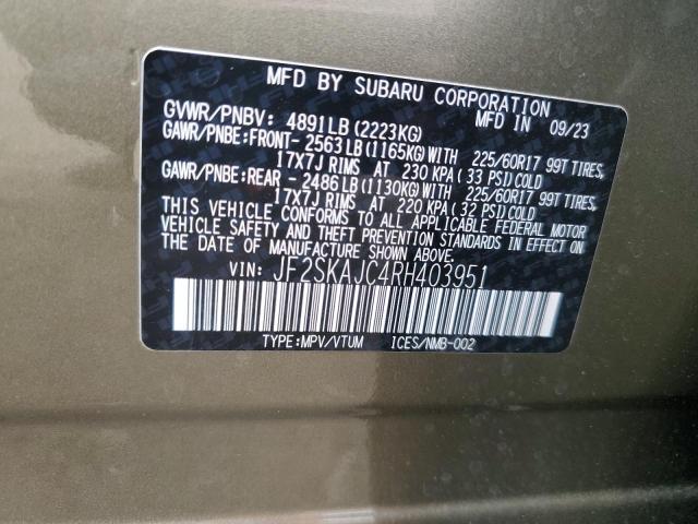 Photo 12 VIN: JF2SKAJC4RH403951 - SUBARU FORESTER 