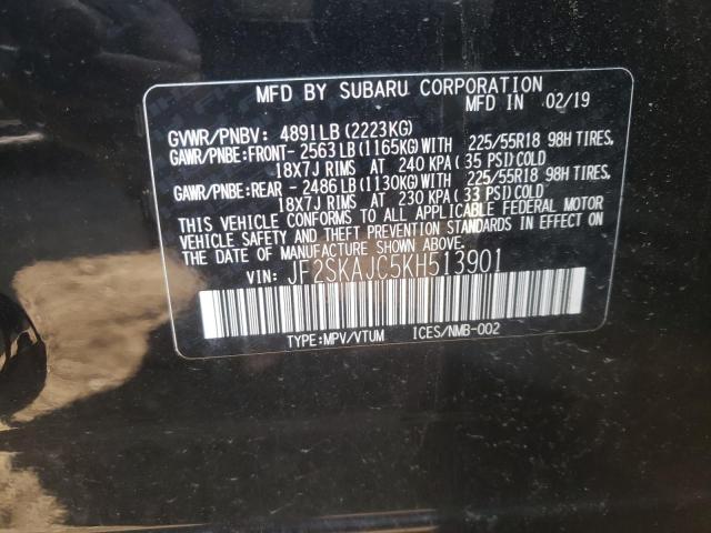 Photo 9 VIN: JF2SKAJC5KH513901 - SUBARU FORESTER S 