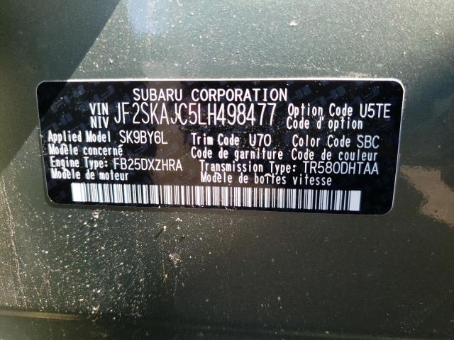 Photo 12 VIN: JF2SKAJC5LH498477 - SUBARU FORESTER 