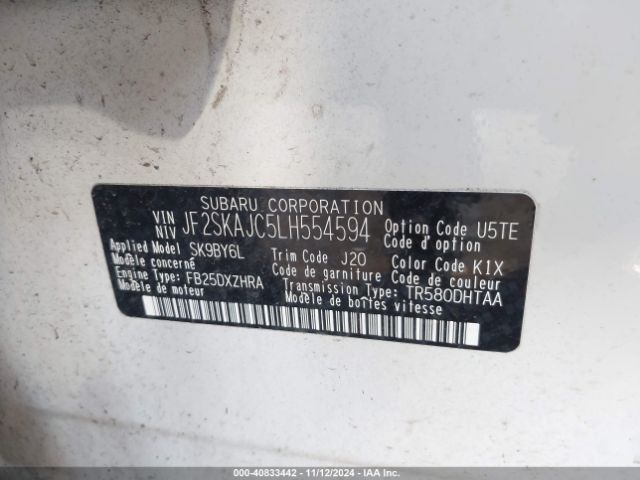 Photo 8 VIN: JF2SKAJC5LH554594 - SUBARU FORESTER 