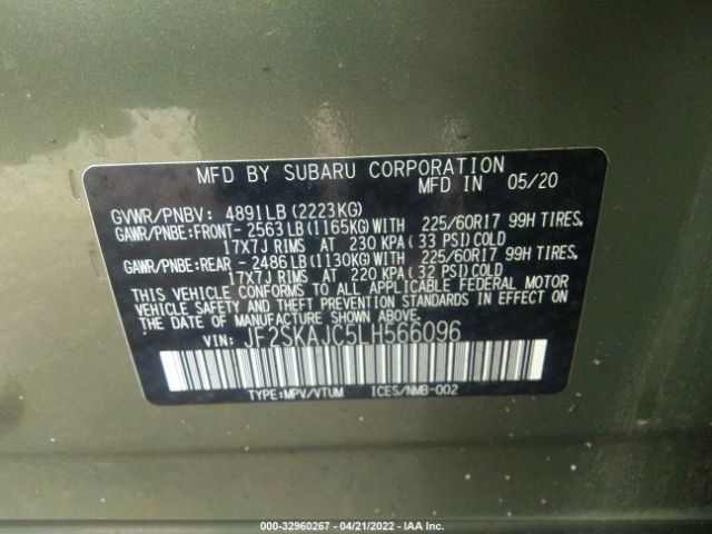 Photo 8 VIN: JF2SKAJC5LH566096 - SUBARU FORESTER 