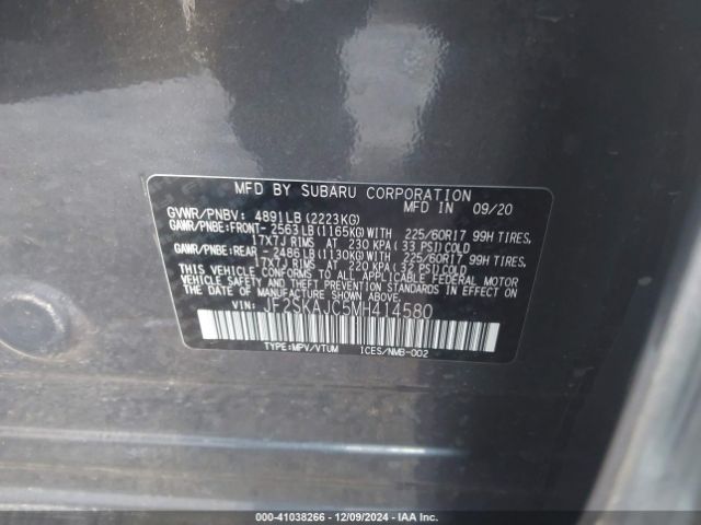 Photo 8 VIN: JF2SKAJC5MH414580 - SUBARU FORESTER 