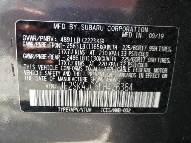 Photo 9 VIN: JF2SKAJC6LH426364 - SUBARU FORESTER P 