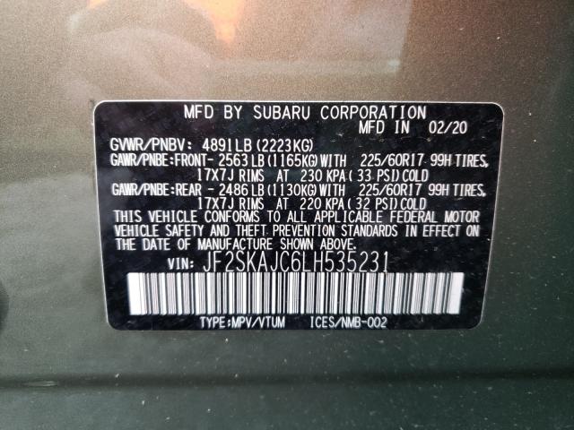 Photo 9 VIN: JF2SKAJC6LH535231 - SUBARU FORESTER P 