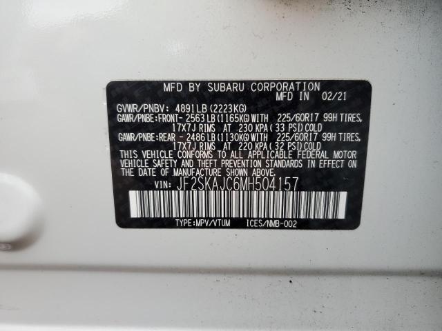 Photo 12 VIN: JF2SKAJC6MH504157 - SUBARU FORESTER 