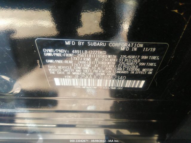 Photo 8 VIN: JF2SKAJC7LH462340 - SUBARU FORESTER 