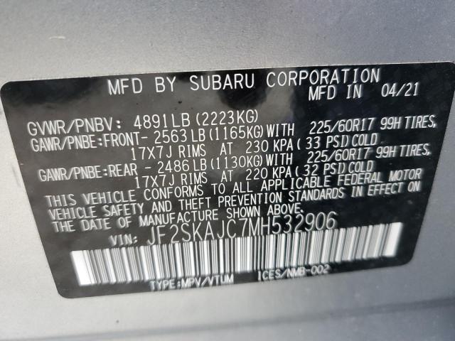 Photo 13 VIN: JF2SKAJC7MH532906 - SUBARU FORESTER P 