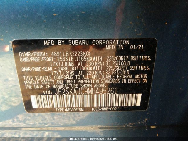 Photo 8 VIN: JF2SKAJC9MH495261 - SUBARU FORESTER 