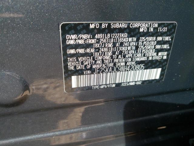 Photo 9 VIN: JF2SKAJC9NH420805 - SUBARU FORESTER S 