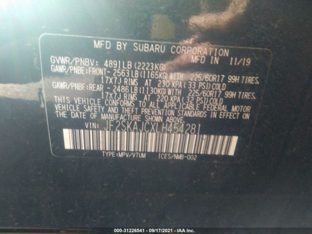 Photo 8 VIN: JF2SKAJCXLH454281 - SUBARU FORESTER 