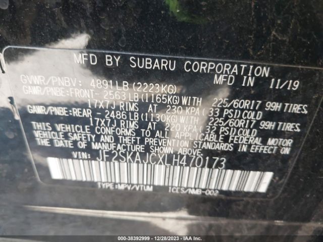 Photo 8 VIN: JF2SKAJCXLH470173 - SUBARU FORESTER 