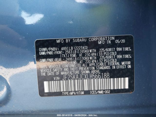 Photo 8 VIN: JF2SKAJCXLH566188 - SUBARU FORESTER 