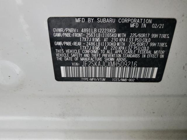 Photo 12 VIN: JF2SKAJCXMH509216 - SUBARU FORESTER 