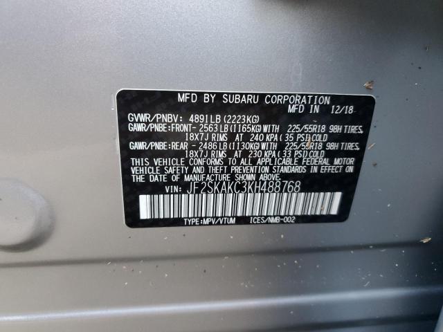 Photo 9 VIN: JF2SKAKC3KH488768 - SUBARU FORESTER S 