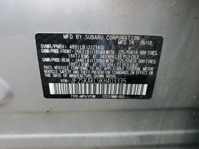 Photo 12 VIN: JF2SKAKC9KH403335 - SUBARU FORESTER S 