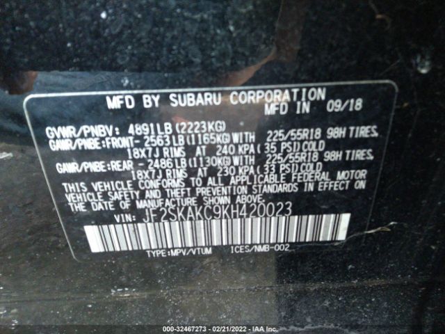 Photo 8 VIN: JF2SKAKC9KH420023 - SUBARU FORESTER 