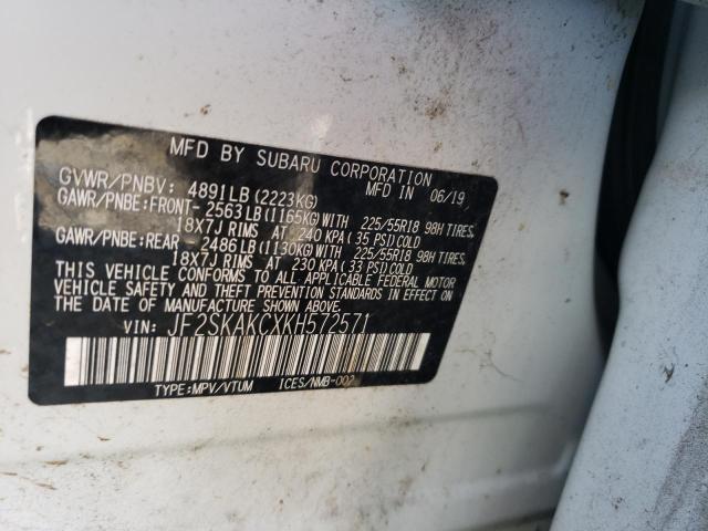 Photo 13 VIN: JF2SKAKCXKH572571 - SUBARU FORESTER S 