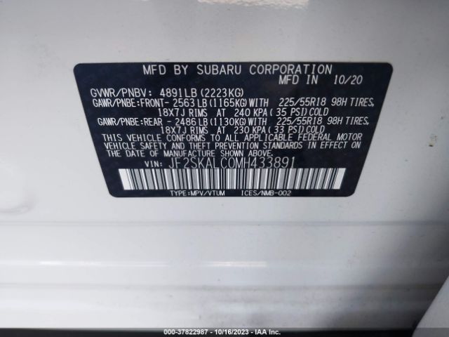 Photo 8 VIN: JF2SKALC0MH433891 - SUBARU FORESTER 