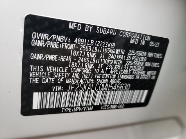 Photo 9 VIN: JF2SKALC0MH546630 - SUBARU FORESTER S 