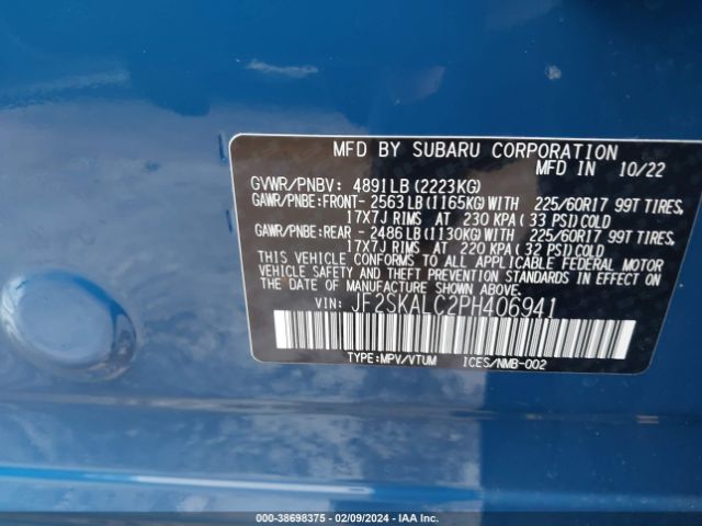 Photo 8 VIN: JF2SKALC2PH406941 - SUBARU FORESTER 