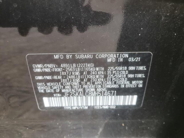 Photo 11 VIN: JF2SKALC8MH514671 - SUBARU FORESTER 