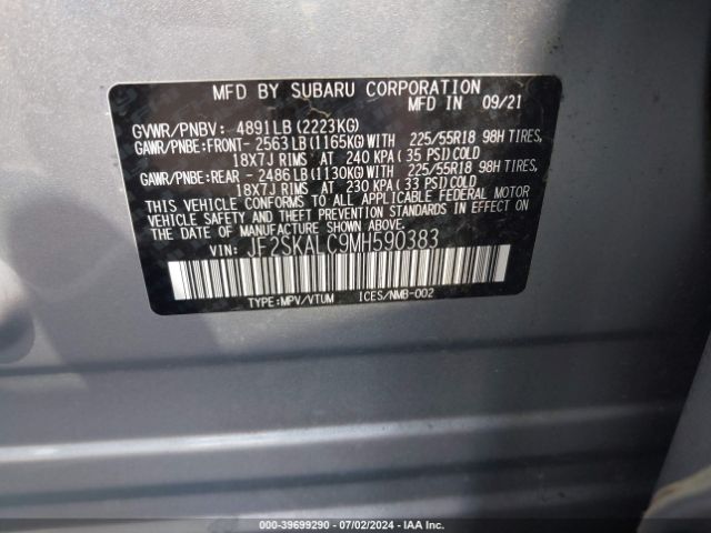 Photo 8 VIN: JF2SKALC9MH590383 - SUBARU FORESTER 