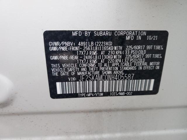 Photo 12 VIN: JF2SKAMC0NH405587 - SUBARU FORESTER W 