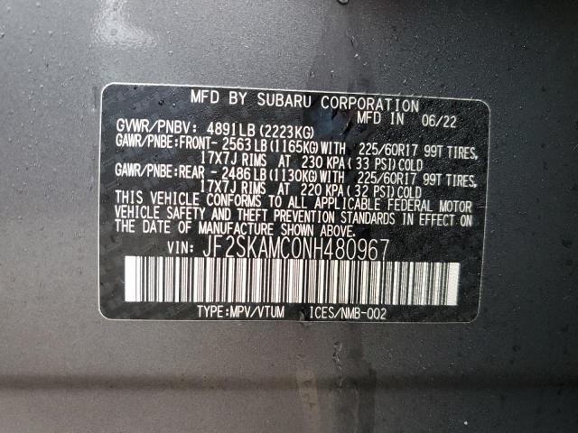 Photo 12 VIN: JF2SKAMC0NH480967 - SUBARU FORESTER 